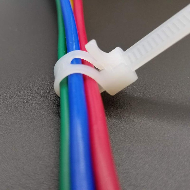 Superun Releasable Zip Ties 8 Inch, 50 Lbs Tensile Strength Wire Ties (Reusable Cable Ties) Pack of 100 White - Image 4